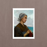 Tricoteuse Bretonne, 1871, William Bouguereau, Poster ürününün kopyası